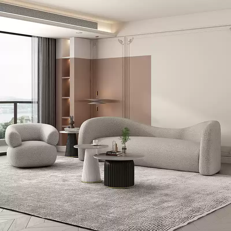 Nordic fabric sofa living room small apartment beauty salon clothing store reception lounge light luxury ins style creative