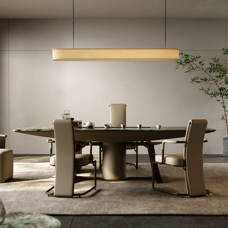 TAZA natural Amazon green luxury stone tea table 2023 new large flat designer furniture modern light luxury tea table