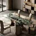 TAZA natural Amazon green luxury stone tea table 2023 new large flat designer furniture modern light luxury tea table