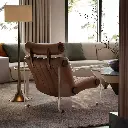TAZA minimalist acrylic single sofa chair villa whole house matching living room series full leather leisure chair