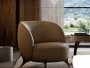 TAZA Italian style full leather sofa chair large flat whole house matching living room series petal light luxury leisure chair