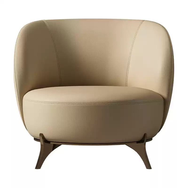 TAZA Italian style full leather sofa chair large flat whole house matching living room series petal light luxury leisure chair