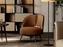 TAZA Italian style very simple sofa chair full leather 2023 designer new villa living room light luxury leisure chair