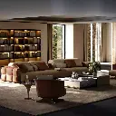 TAZA Italian luxury stone leather sofa villa whole house matching living room series modern minimalist functional sofa