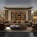 TAZA Italian luxury stone leather sofa villa whole house matching living room series modern minimalist functional sofa
