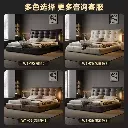 Oulang Italian minimalist master bedroom cream style double bed modern simple storage 1.8