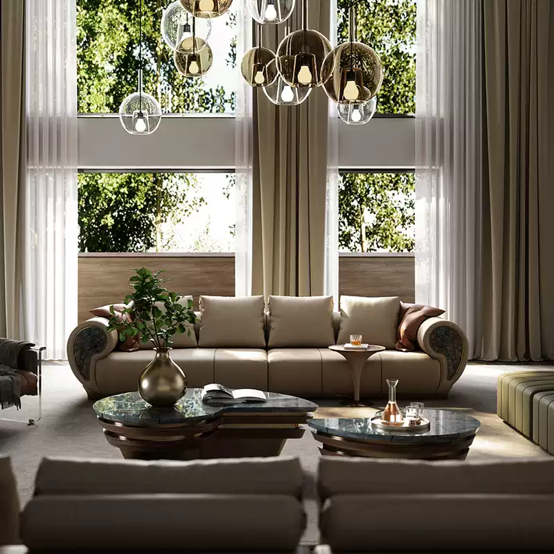 [Italian brand] TAZA modern luxury conch sofa villa luxury house full house matching living room series