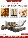  Modern simple leather bed master bedroom wedding bed 1.8m double bed Italian light luxury minimalist cowhide net celebrity bed