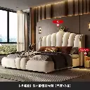  Good and good 2024 new leather bed light luxury master bedroom high-end atmosphere modern villa double bed crown bed