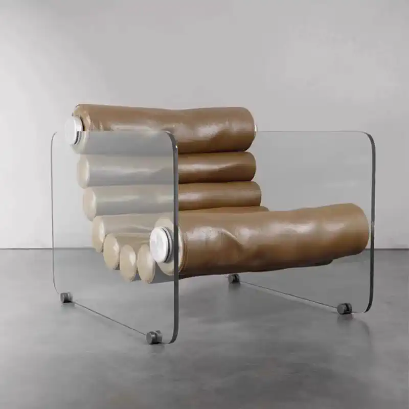Transparent acrylic leisure floating single chair Italian minimalist Hyaline chair Internet celebrity tempered sofa chair