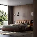 TAZA Italian light luxury full leather bed villa whole house matching bedroom series designer new soft back bed 