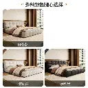 Italian minimalist leather bed modern simple soft bag master bedroom big bed light luxury puff wedding bed 1.8 meters double bed