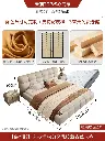 Italian minimalist leather bed modern simple soft bag master bedroom big bed light luxury puff wedding bed 1.8 meters double bed