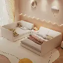 Shenzhen Dian double parent-child bed 2m*2m2 top layer cowhide stitching bed second and third child family tatami mother and child bed