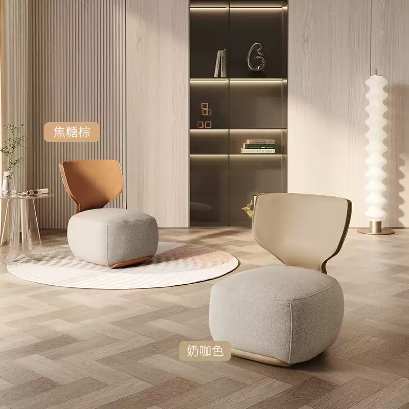 Chihuashi single sofa chair cream style lazy sofa back small chair living room balcony leisure chair xj016