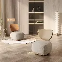 Chihuashi single sofa chair cream style lazy sofa back small chair living room balcony leisure chair xj016