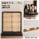 Genji Muyu genuine leather bed master bedroom big black bear bed home soft bed light luxury simple floor bed black double bed