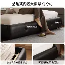 Genji Muyu genuine leather bed master bedroom big black bear bed home soft bed light luxury simple floor bed black double bed