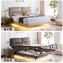 National supplement] De Rucci flagship store suspended bed master bedroom soft high box bed leather bed modern simple double bed