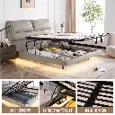 National supplement] De Rucci flagship store suspended bed master bedroom soft high box bed leather bed modern simple double bed