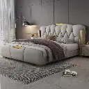  Leather bed modern simple light luxury master bedroom double bed 2 meters leather art bed 1.8m high-end atmosphere soft package weddi