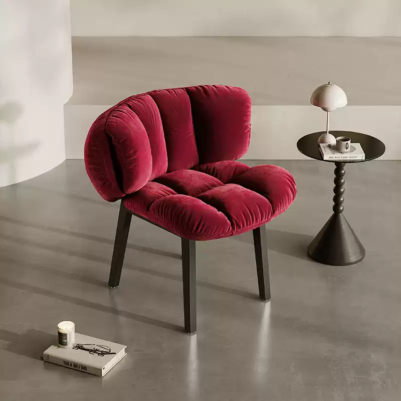VRSUK light luxury fabric dining chair French retro backrest petal new product second-hand dining table chair designer leisure chair
