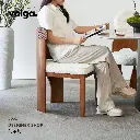 Volga | Medieval style solid wood chair white home high-end makeup chair French retro lambskin dining chair