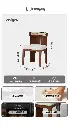Volga | Medieval style solid wood chair white home high-end makeup chair French retro lambskin dining chair