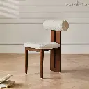 Da Sima dining table chair home French medieval living room solid wood backrest small apartment dining chair designer lamb chair