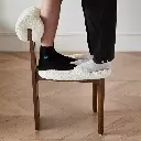 Da Sima dining table chair home French medieval living room solid wood backrest small apartment dining chair designer lamb chair