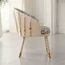  2024 new embroidery Roberto Cavalli gold bead dining chair luxury house high-end luxury stone dining table chair