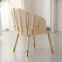  2024 new embroidery Roberto Cavalli gold bead dining chair luxury house high-end luxury stone dining table chair
