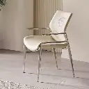 2024 Italian minimalist light luxury stainless steel primary color lion face stainless steel armrest lion head lion lion king chair dining chair