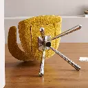 Yellow fabric 360 degree rotating armrest dining chair silver chair legs makeup chair design home chair leisure chair
