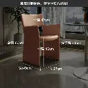 High-end furniture Italian leather custom light luxury simple post-modern leather cloth solid wood dining chair negotiation chair