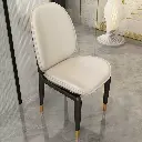High-end Italian light luxury microfiber leather custom high-end model house villa luxury house paint back gold dining chair