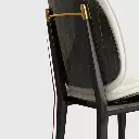 High-end Italian light luxury microfiber leather custom high-end model house villa luxury house paint back gold dining chair