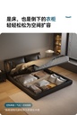 Dipu Italian minimalist leather bed modern simple soft double bed master bedroom Nordic light luxury top layer cowhide bed