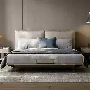 TAZA Italian light luxury bed full leather designer 2023 new large flat master bedroom modern simple double wedding bed