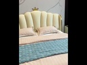  Good and good 2024 new leather bed light luxury master bedroom high-end atmosphere modern villa double bed crown bed