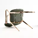 Rose gold dark green saddle leather high-end Italian light luxury minimalist with armrests luxury stone dining table dining chair tea table chair book chair