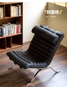 LDAD Bauhaus vintage Ari Chair leather lounge chair Italian designer stainless steel single sofa