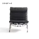 LDAD Bauhaus vintage Ari Chair leather lounge chair Italian designer stainless steel single sofa