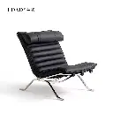LDAD Bauhaus vintage Ari Chair leather lounge chair Italian designer stainless steel single sofa