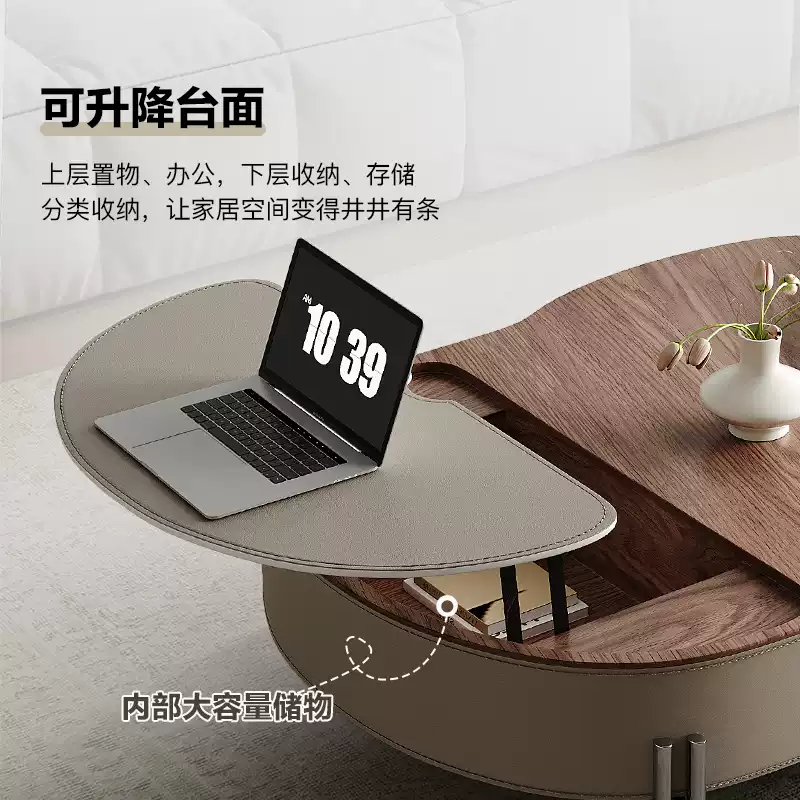 Bochunbulei 2024 new living room lifting coffee table small apartment home creative high-end designer dual-use