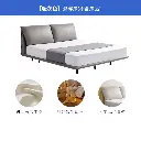 Chivas leather floating bed modern simple master bedroom bed high-end atmosphere cream style elephant ear bed C275