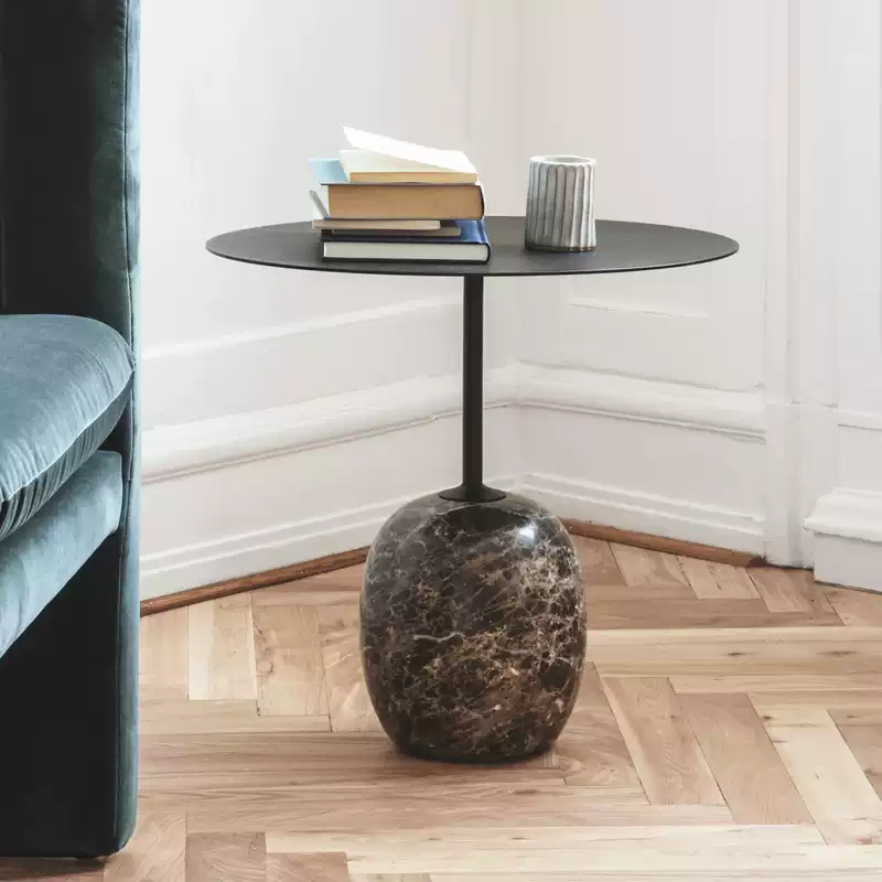 Italian minimalist marble round small table designer movable sofa side table bedside corner table Lato Table