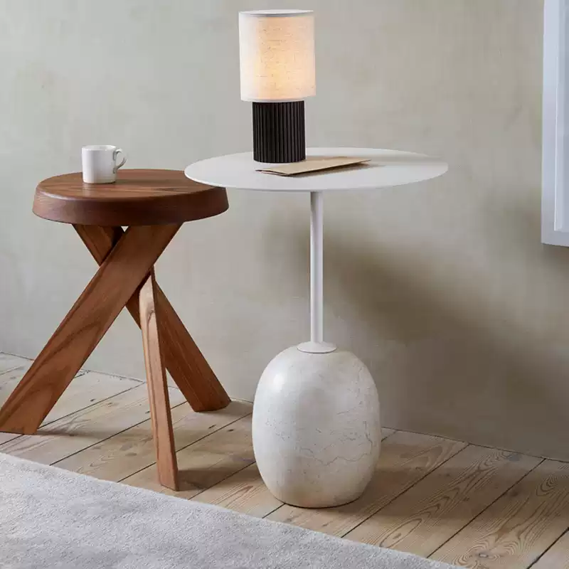 Italian minimalist marble round small table designer movable sofa side table bedside corner table Lato Table