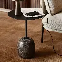 Italian minimalist marble round small table designer movable sofa side table bedside corner table Lato Table