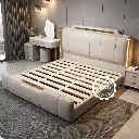 2024 new Italian light luxury leather bed 1.8m simple modern master bedroom high-end atmosphere double bed soft package wedding bed